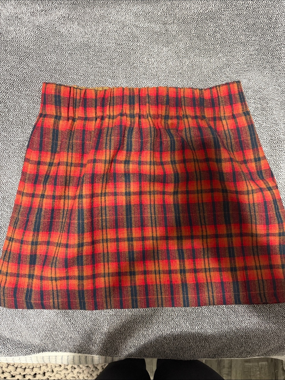 J crew Plaid Mini Skirt in Red and Orange